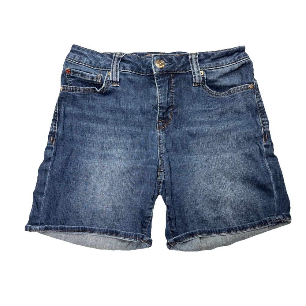 Seven7 Womens Denim Shorts Size 4 Blue Mid Rise‎ Cuffed Stretch Jean Shorts